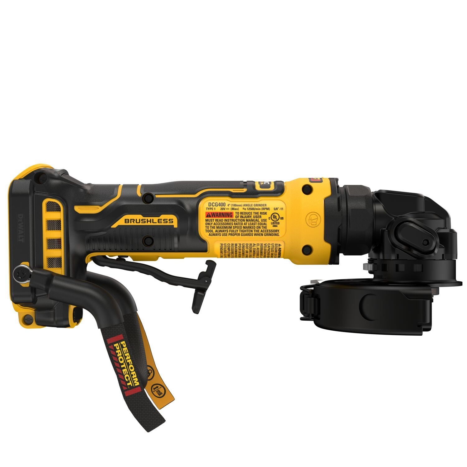 DeWALT DCG400BLR ATOMIC 20V MAX 4-in. Angle Grinder with Lanyard Ready Attachment Point, Tool Only