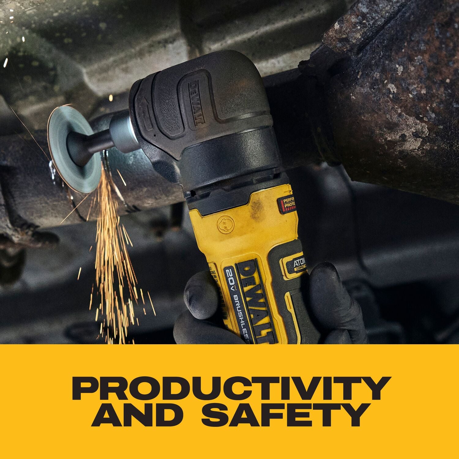 DeWALT DCG422GE1 20V MAX ATOMIC Right Angle Die Grinder Oil-Resistant 1.7Ah XR POWERSTACK Kit