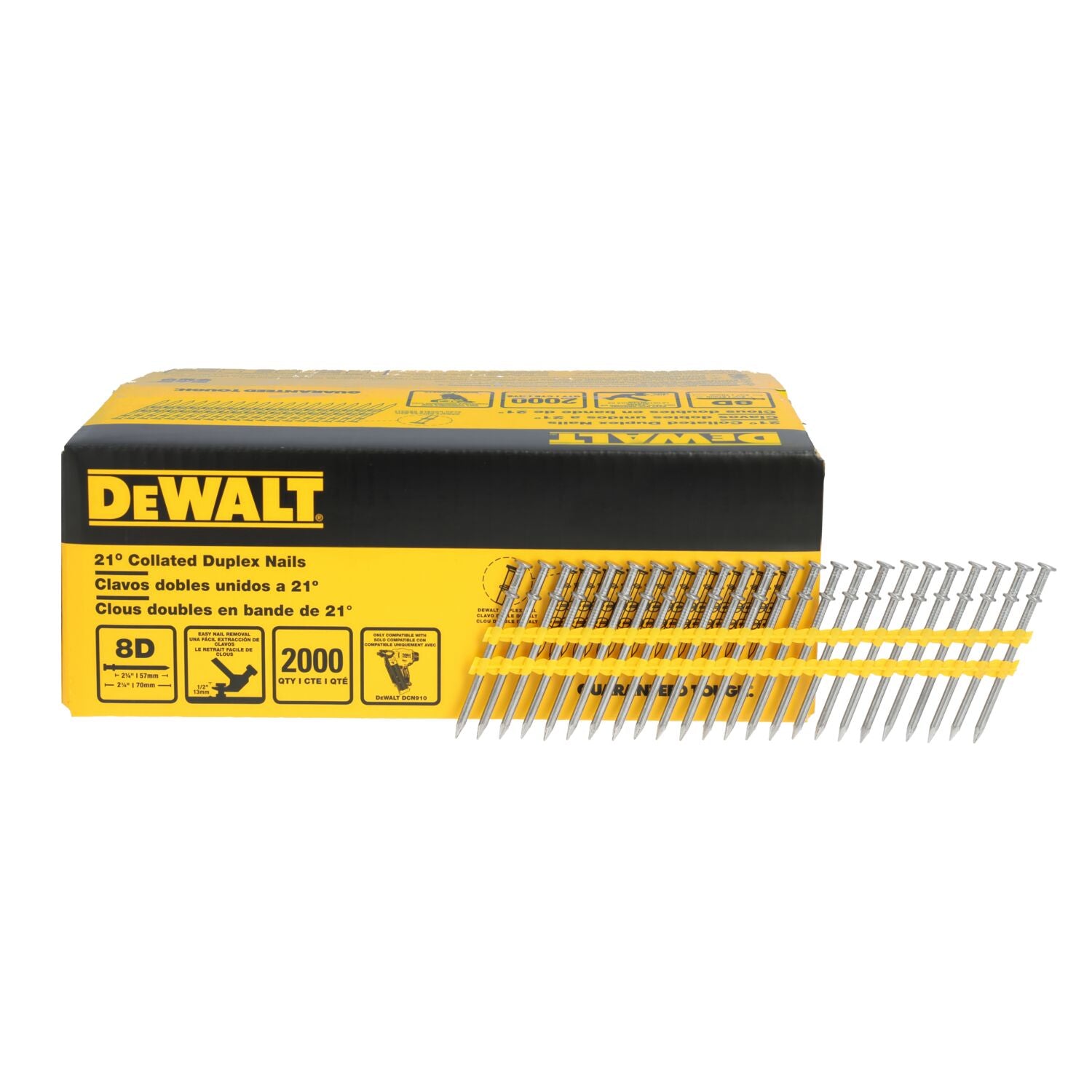 DeWalt DNPT28R63Z 34° Spijkers Ring 2,8 x 63 mm 2200 stuks DeWalt DNPT28R63Z 34° Spijkers Ring 2,8 x 63 mm 2200 stuks