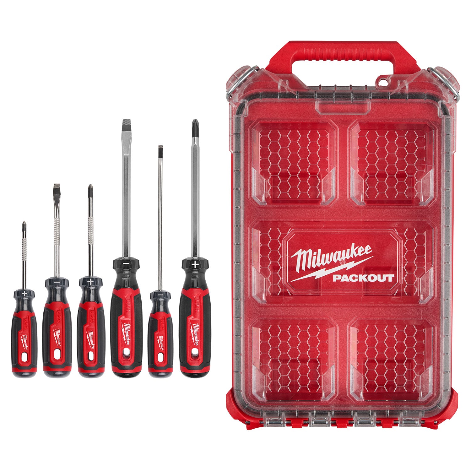 Milwaukee MT200-6P 6-Piece Cushion Grip Screwdrivers PACKOUT Low