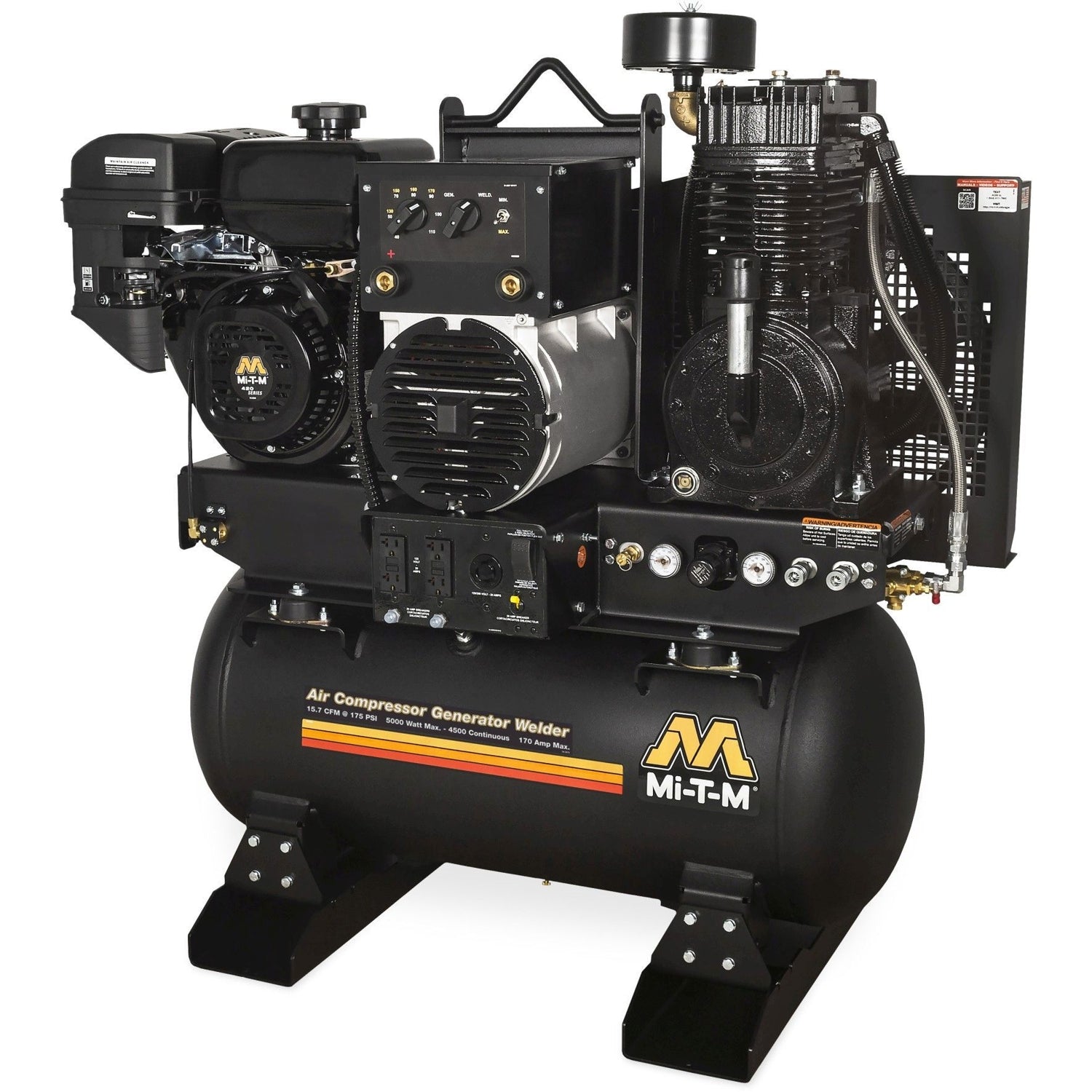Mi-T-M AGW-SM14-30M 30-Gallon Two Stage Gasoline Air Compressor/Generator/Welder Combination