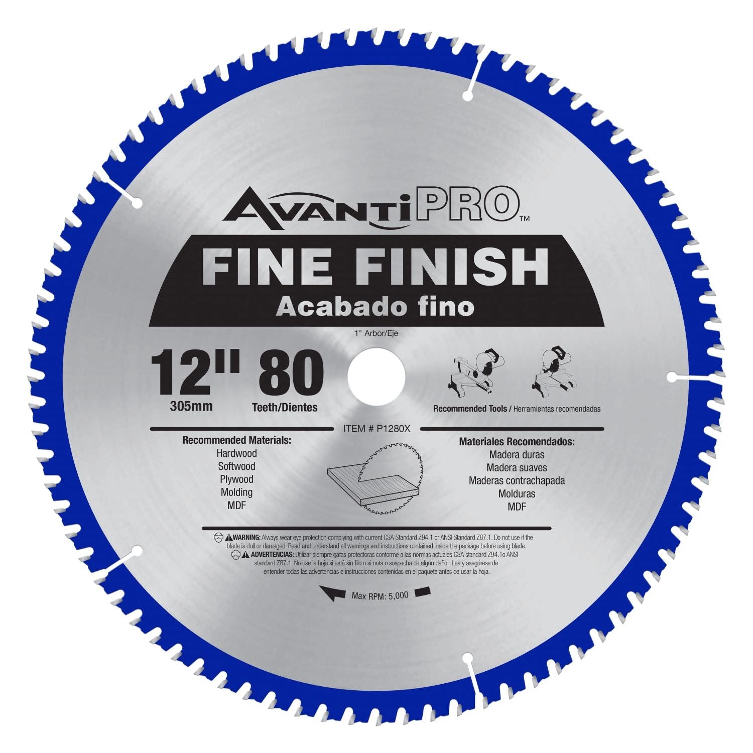 Avanti P1280X PRO 12 in. x 80-Tooth Fine Finish Saw Blade – Tool Nut