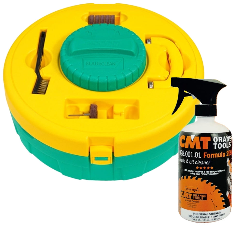 Micro Jig BLADECLEAN Blade & Bit Cleaning System with CMT Woodworking Formula 2050 Cleaner
