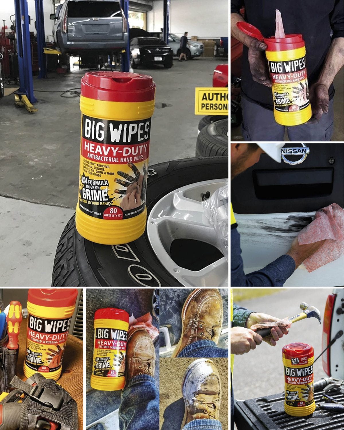 Big Wipes Industrial Cleaning Heavy Duty Pro+, 80-Count