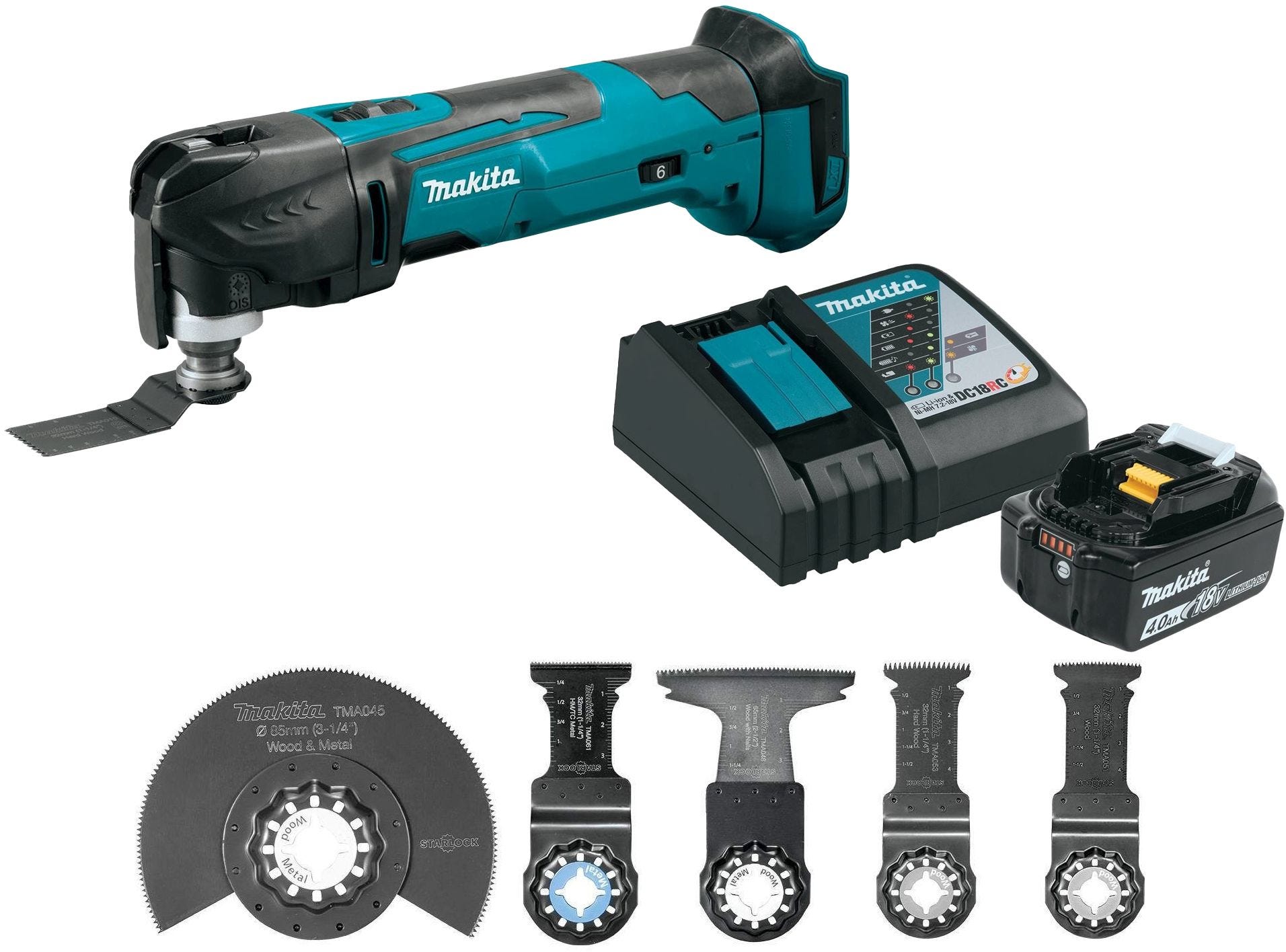Makita XMT03Z 18V LXT Cordless Multi-Tool 4.0Ah Battery and