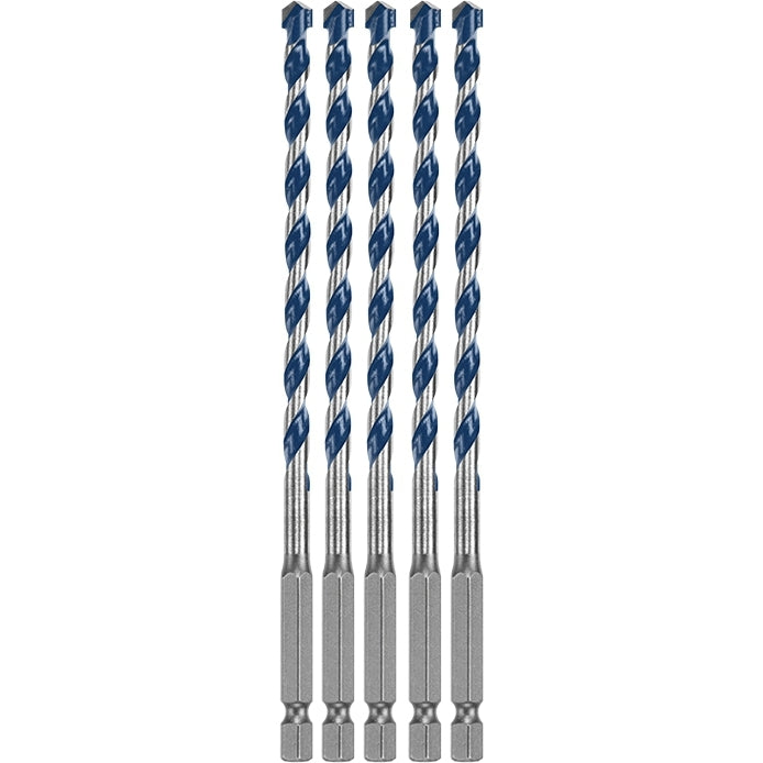 Bosch HCBG0605T 5-Piece 1/4" x 6" BlueGranite Turbo Carbide Hammer Drill Bits