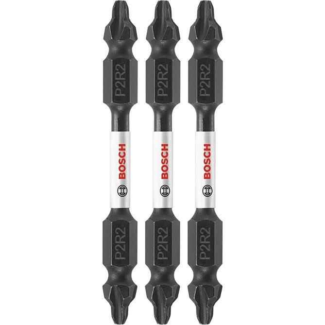 Bosch 5-Piece Impact Tough #2 Phillips/Square Power Bits – 2 Inch, With Torsion Zone, 10x Life Over Standard Bits