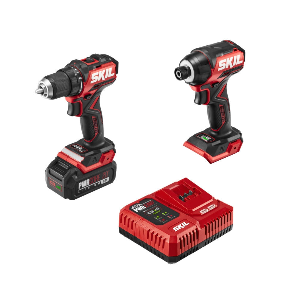 SKIL PWR CORE 20™ Brushless 20V Compact Drill Driver and Impact Driver Kit