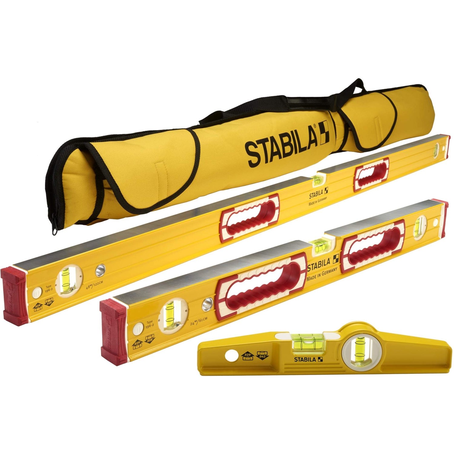 Stabila 48375 Classic 3-Piece Spirit Level Set Type 196