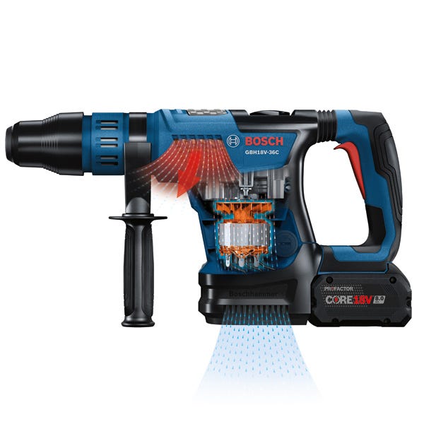 Bosch GBH18V-36CK24 PROFACTOR 18V Hitman Connected-Ready SDS-max 1-9/16 In. Rotary Hammer Kit with (2) CORE18V 8.0 Ah PROFACTOR Performance Batteries