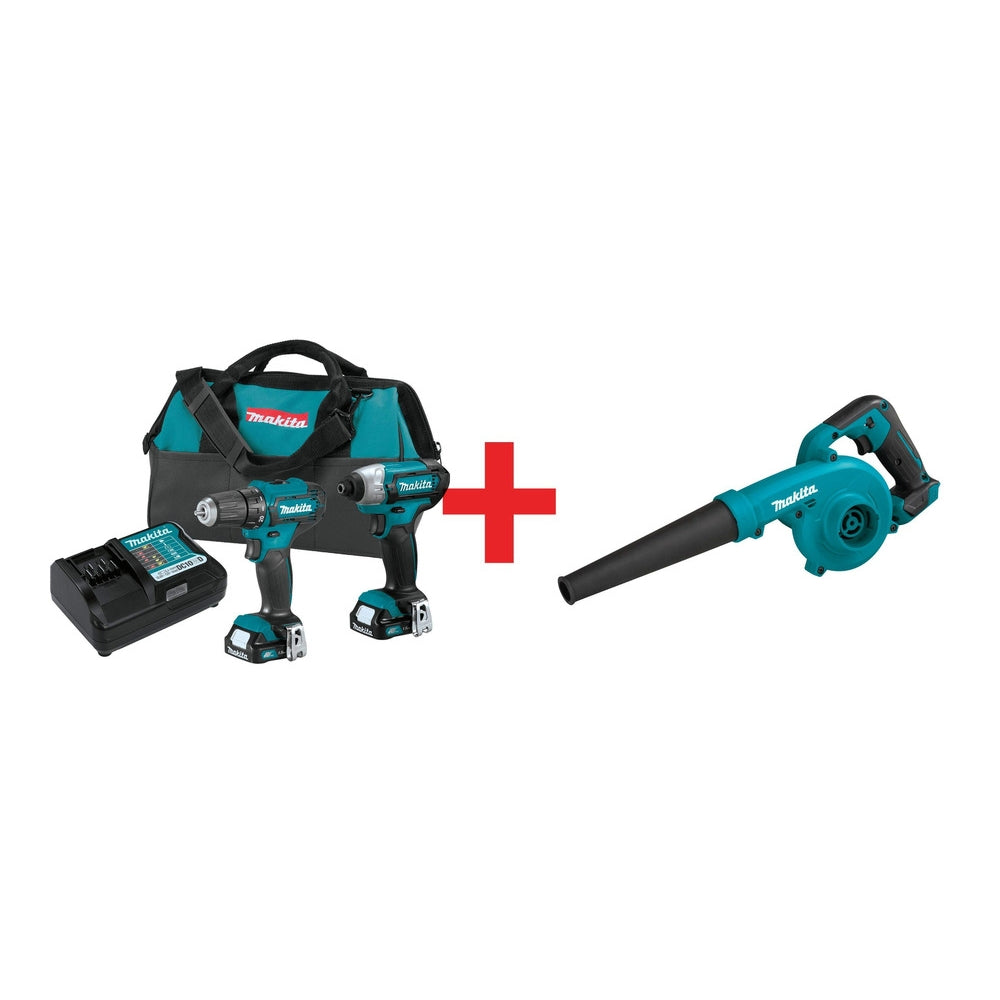 Makita 12V Max CXT 2-Piece Combo 1.5Ah Kit plus 12V max CXT Cordless Blower