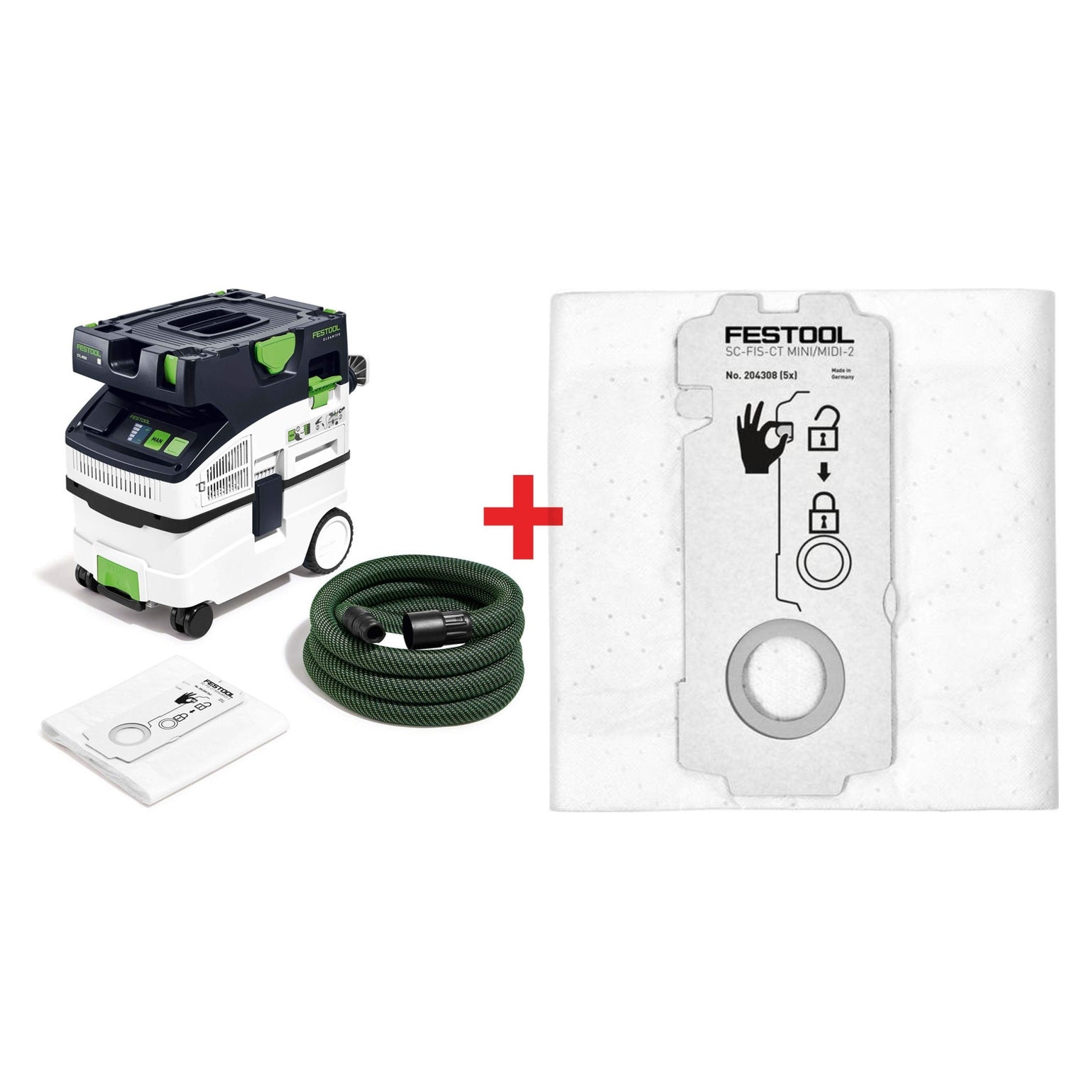 Festool CT MIDI I HEPA Bluetooth Dust Extractor Starter Bundle