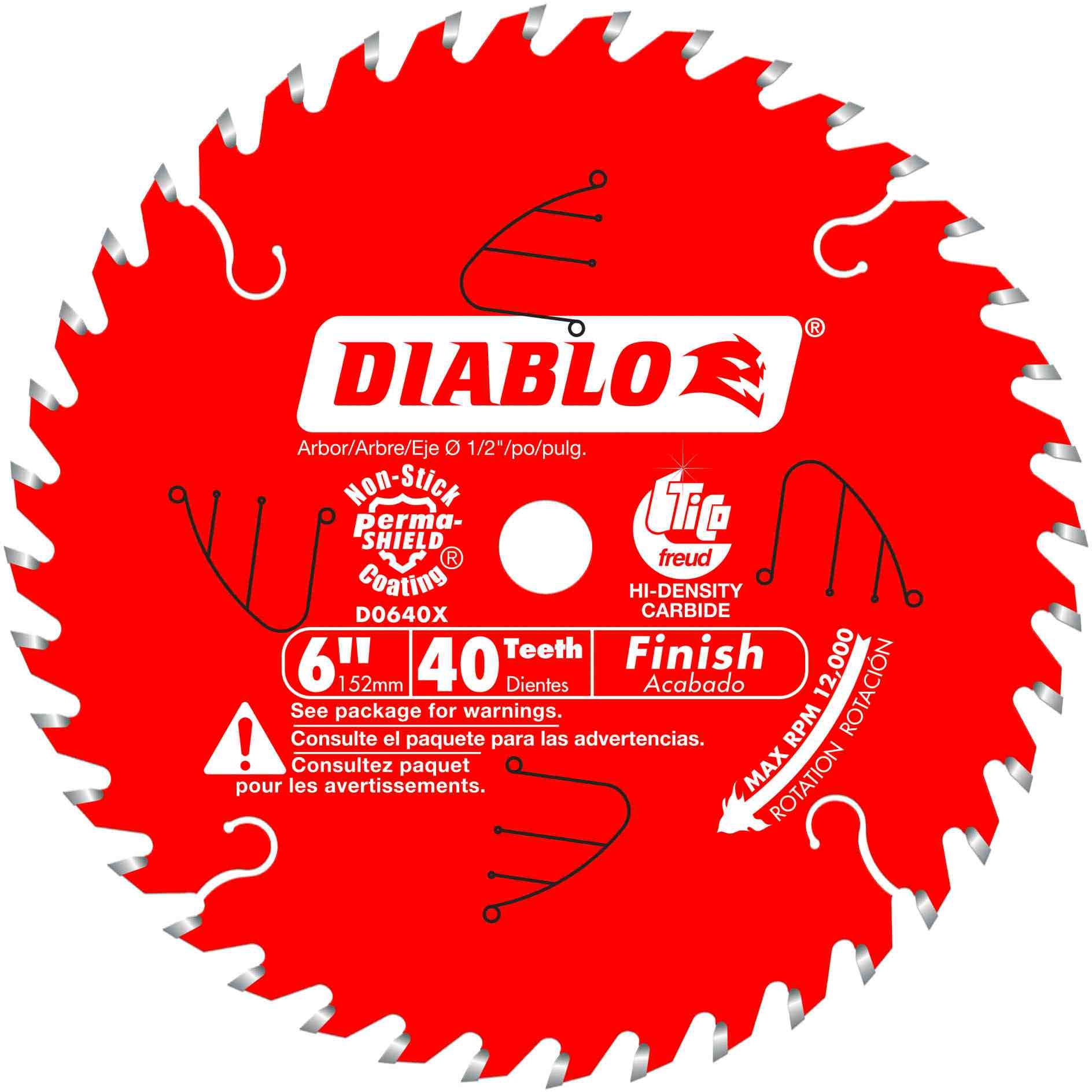 Diablo D0640X 6 in. x 40-Tooth  Finish Saw Blade for Port-Cable Saw Boss