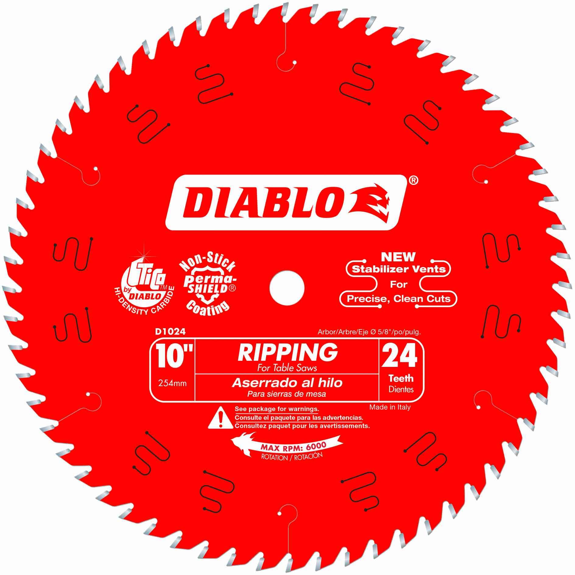 Diablo D1024X 10 in. x 24-Tooth  Ripping Saw Blade