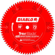 Diablo D1072CD 10 in. x 72-Tooth  Composite Material/Plastics TrexBlade