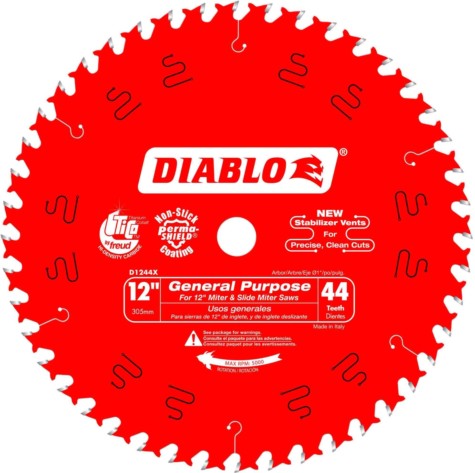 Diablo D1244X 12 in. x 44-Tooth  General Purpose Wood Saw Blade