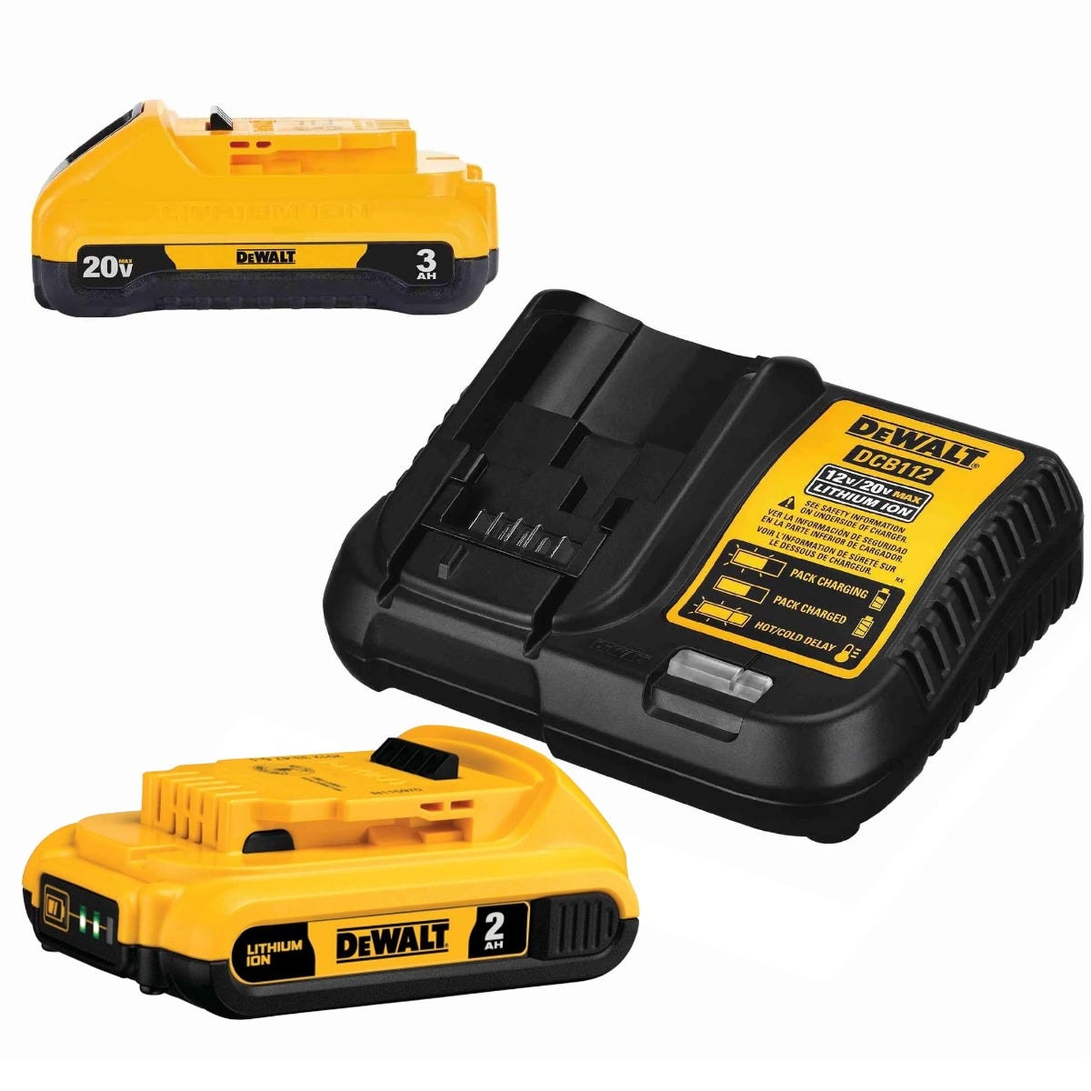 dewalt 20v cigarette lighter DeWalt Charger DCB230C 20V Max 2.0Ah + 3.0Ah Compact Battery w/ Starter Kit DCB230C-DCB203