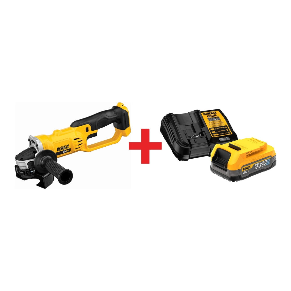 DeWalt 20V MAX POWERSTACK 1.7Ah Starter Kit with 20V MAX 4-1/2 in. Angle Grinder