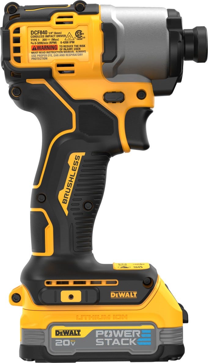 DEWALT DCF840E1 20V MAX* Brushless 1/4 in. Impact Driver PowerStack Kit