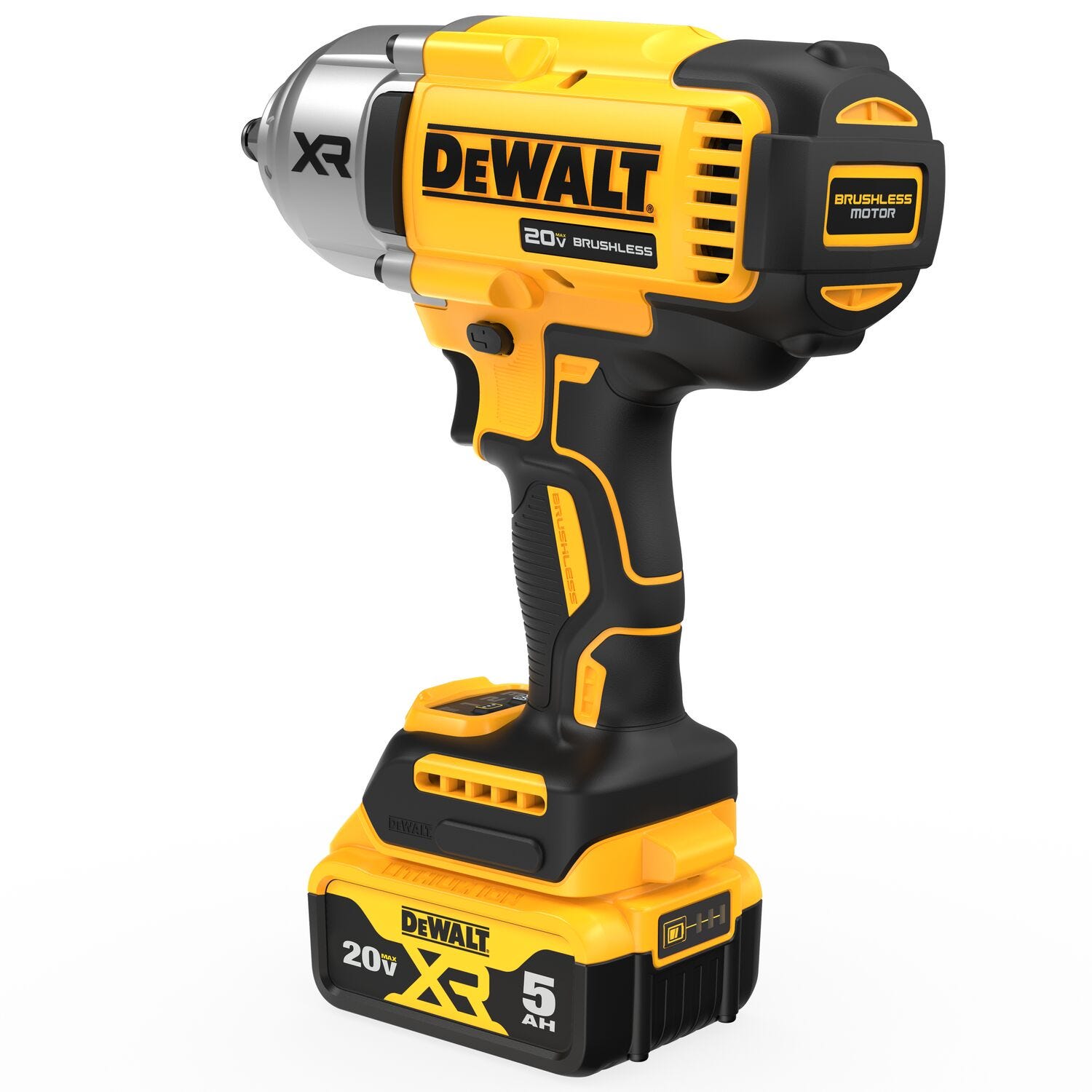 DeWalt DCF900P1 20V MAX XR 1/2" High Torque Impact Wrench with Hog Ring Anvil & Oil-Resistant 5.0Ah Batteries Kit