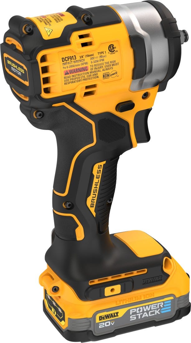 DEWALT DCF913E1 20V MAX* 3/8 in. Cordless Impact Wrench with Hog Ring Anvil Kit