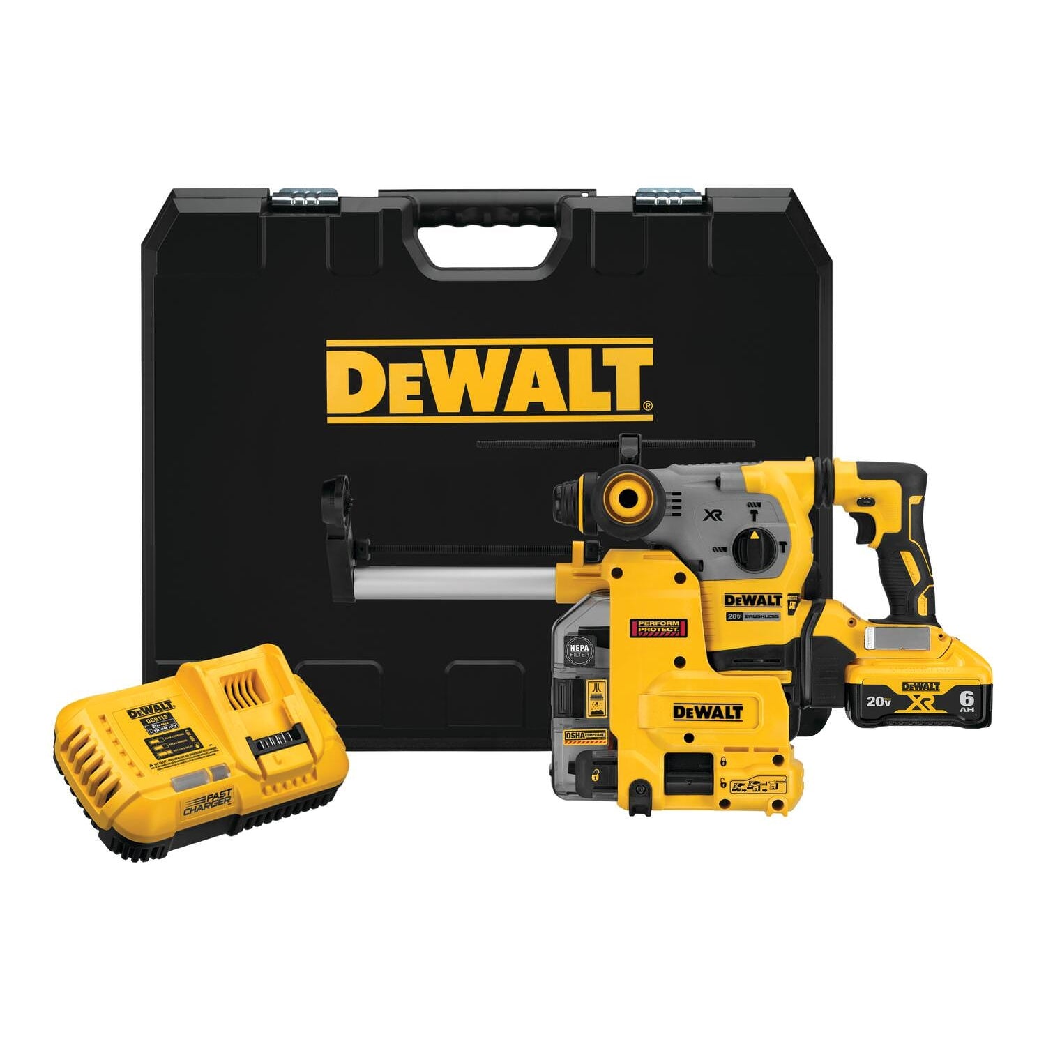 DeWalt DCH293R2 20V MAX 1-1/8 in. XR Brushless Cordless SDS PLUS L-Shape Rotary Hammer 6.0Ah Kit