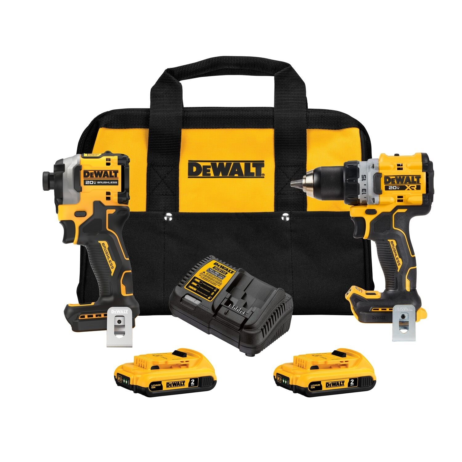 DeWalt DCK2051D2 20V MAX XR Brushless 1/2 in. Drill Driver & 1/4 in. Impact Driver 2.0Ah Kit