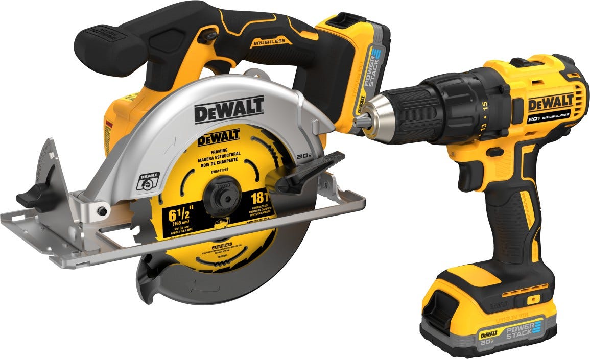 DEWALT DCK239E2 20V MAX* Brushless Circular Saw and Drill Combo PowerStack Kit