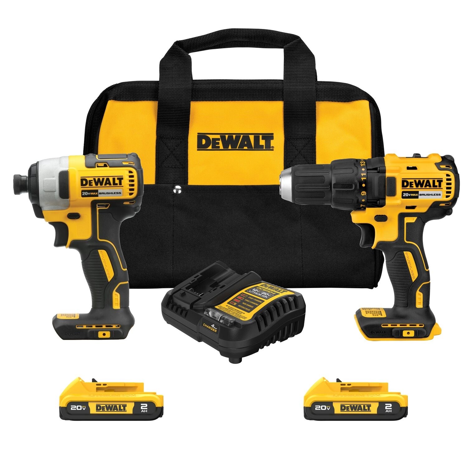 DeWalt DCK277D2 20V MAX Brushless Compact Drill & Impact Driver 1.3Ah Kit