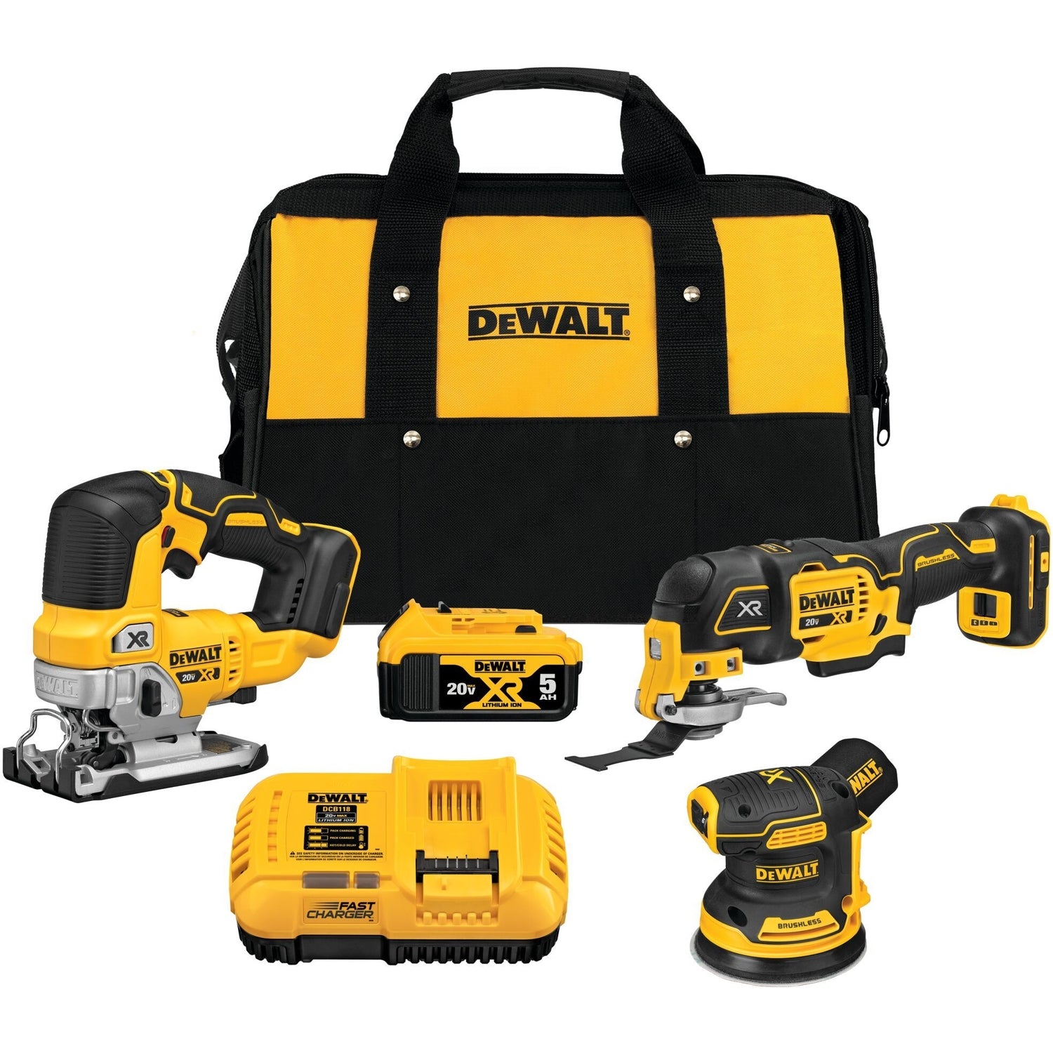 DEWALT DCK300P1 20V MAX XR Brushless Cordless 3-Tool Woodworking Kit