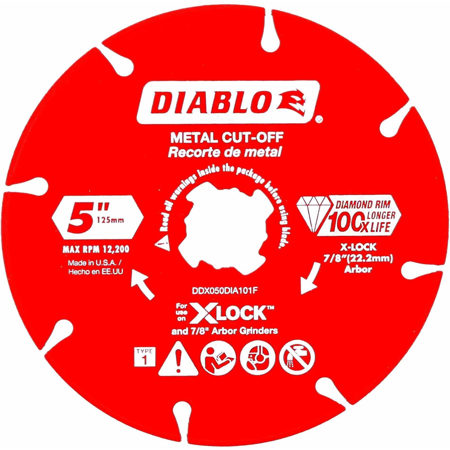 Diablo DDX050DIA101F 5 Inch Diamond Rimmed Disc for Metal Cutting