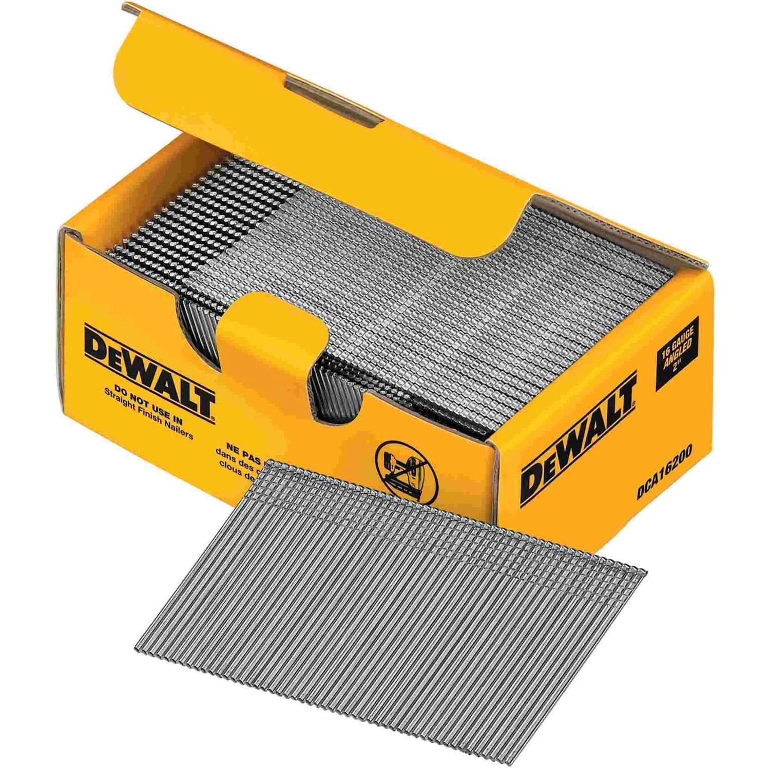 DEWALT 16 Gauge 2-Inch Finish Nails – 2,500-Pack, Hot-Dip Galvanized Carbon Steel, Rust-Resistant, Ideal For Trim & Finish Work