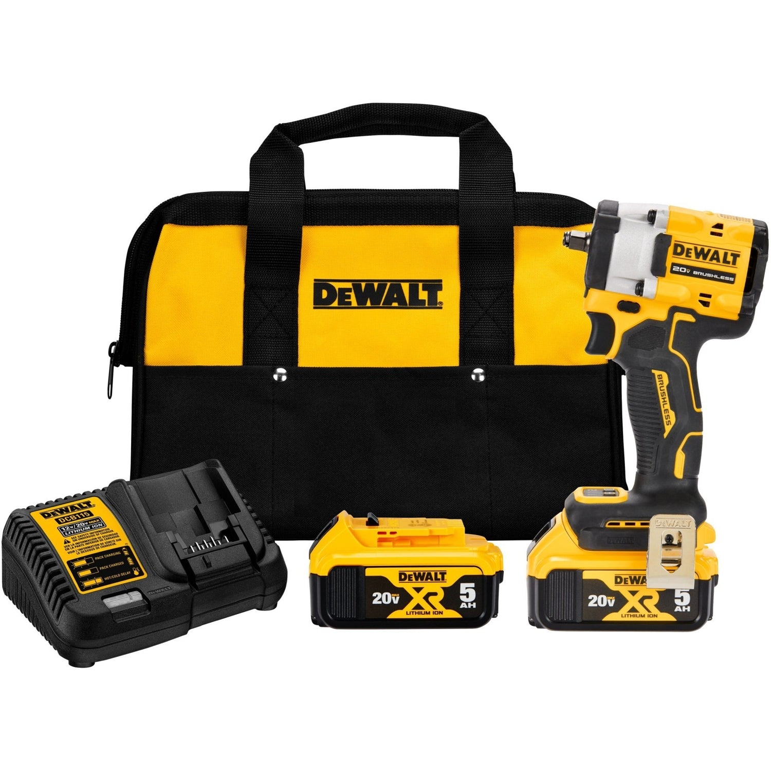DeWALT DCF923P2 ATOMIC 20V MAX* 3/8 -in. Cordless Impact Wrench with Hog Ring Anvil Kit