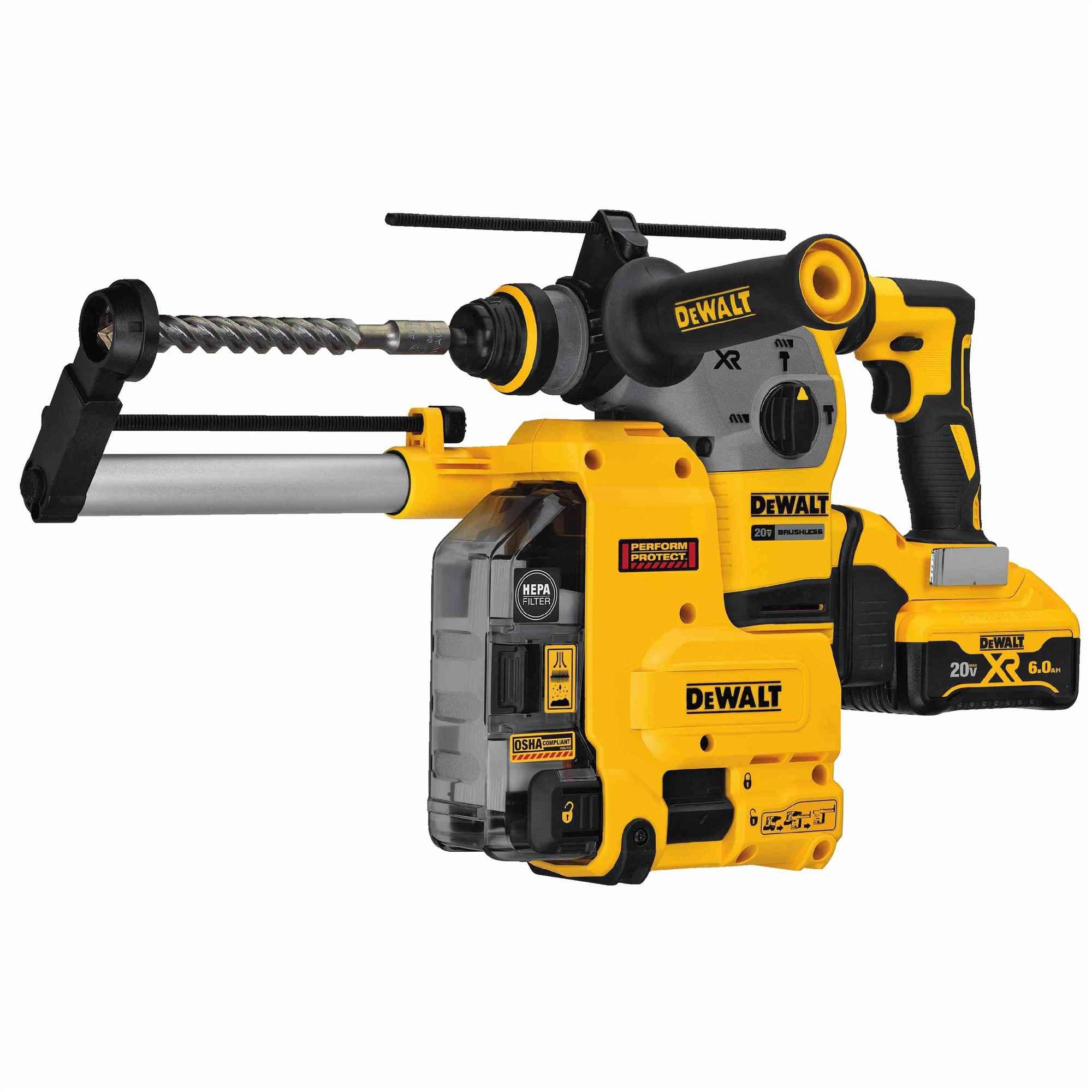 DeWalt DCH293R2DH 20V Max XR Brushless 1-1/8 In. L-Shape SDS Plus Rotary Hammer Kit W/ Dust Collection