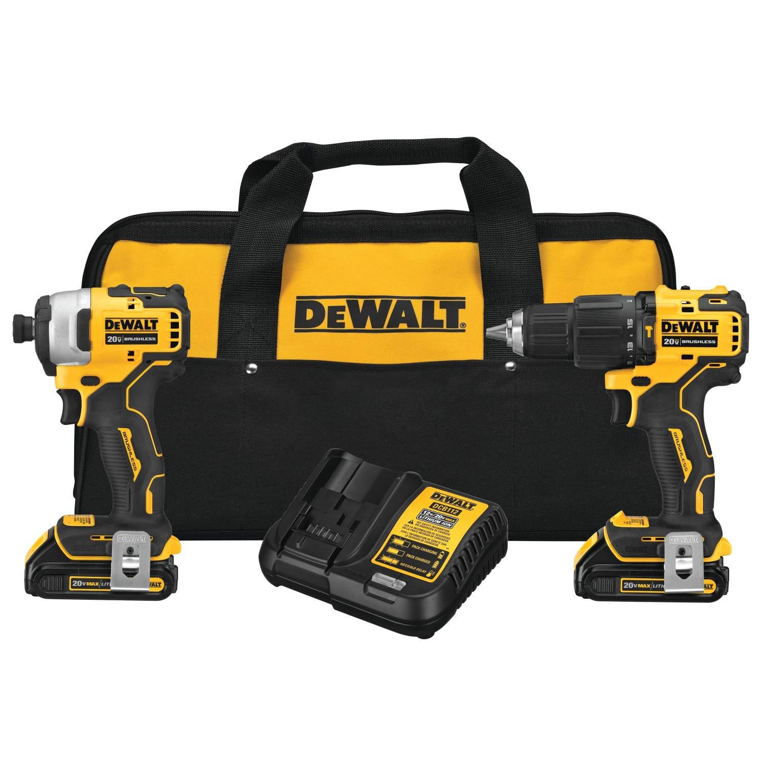 DeWalt DCK279C2 Atomic 20V MAX Brushless Cordless Hammer Drill/Driver And Impact Driver Kit