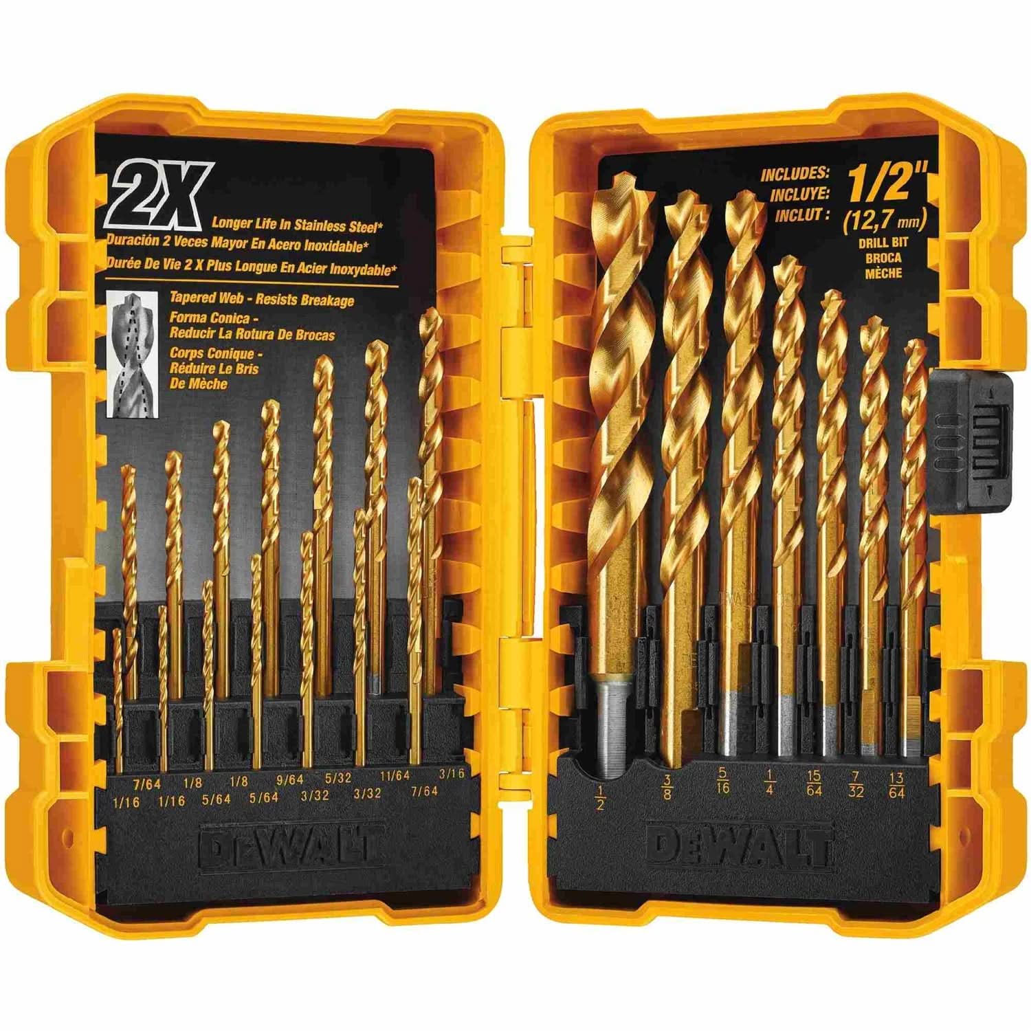 Dewalt DW1361 21-Piece Pilot Point Titanium Nitride Coating Drill