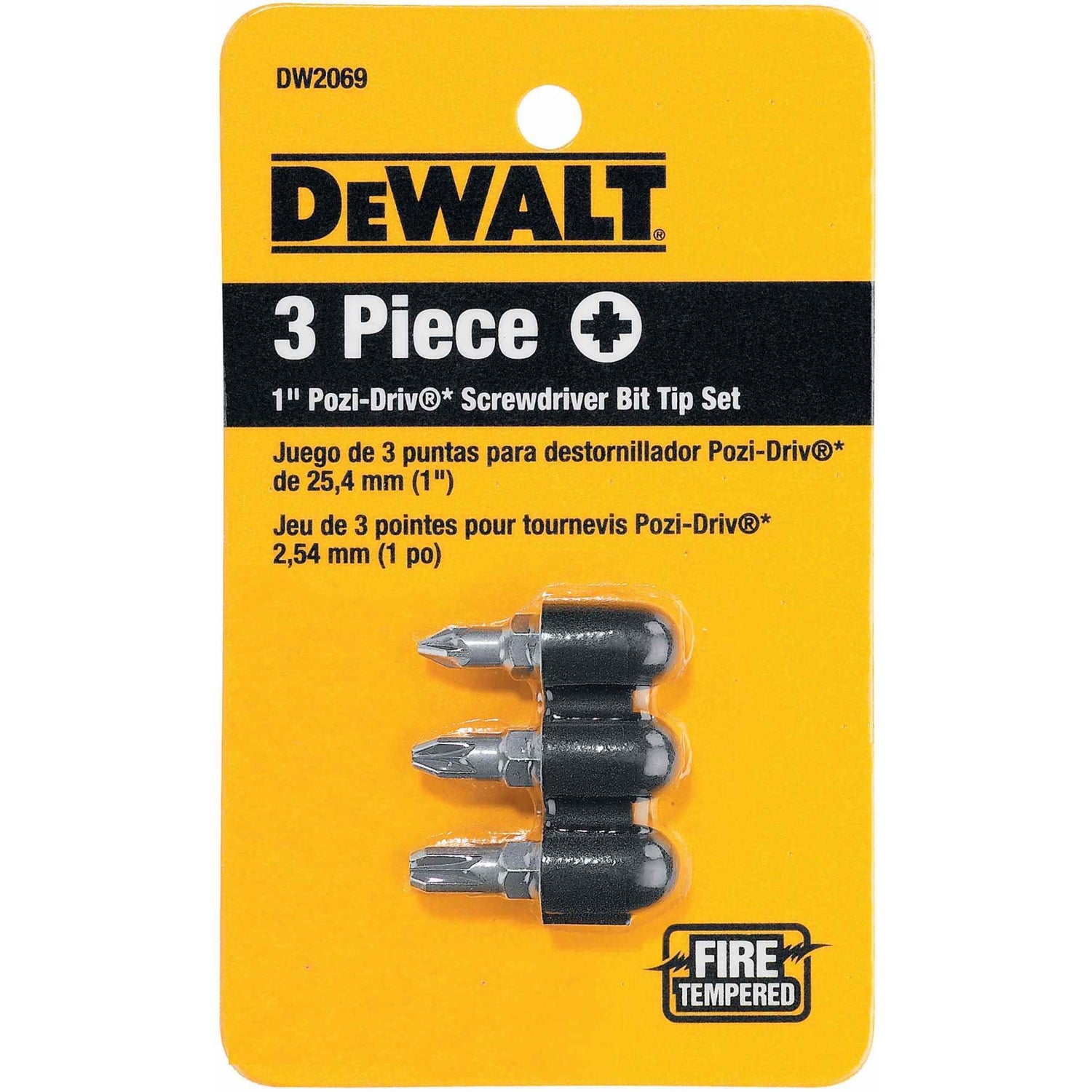 Dewalt DW2069 3-Piece 1" Pozi Bit Set