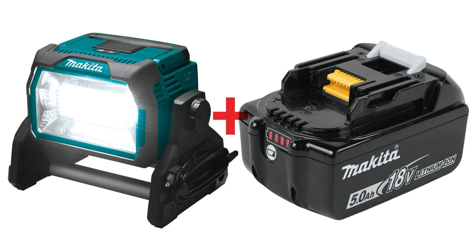 Makita 18V X2 LXT 10,000-Lumen Cordless/Corded Work Light with Battery
