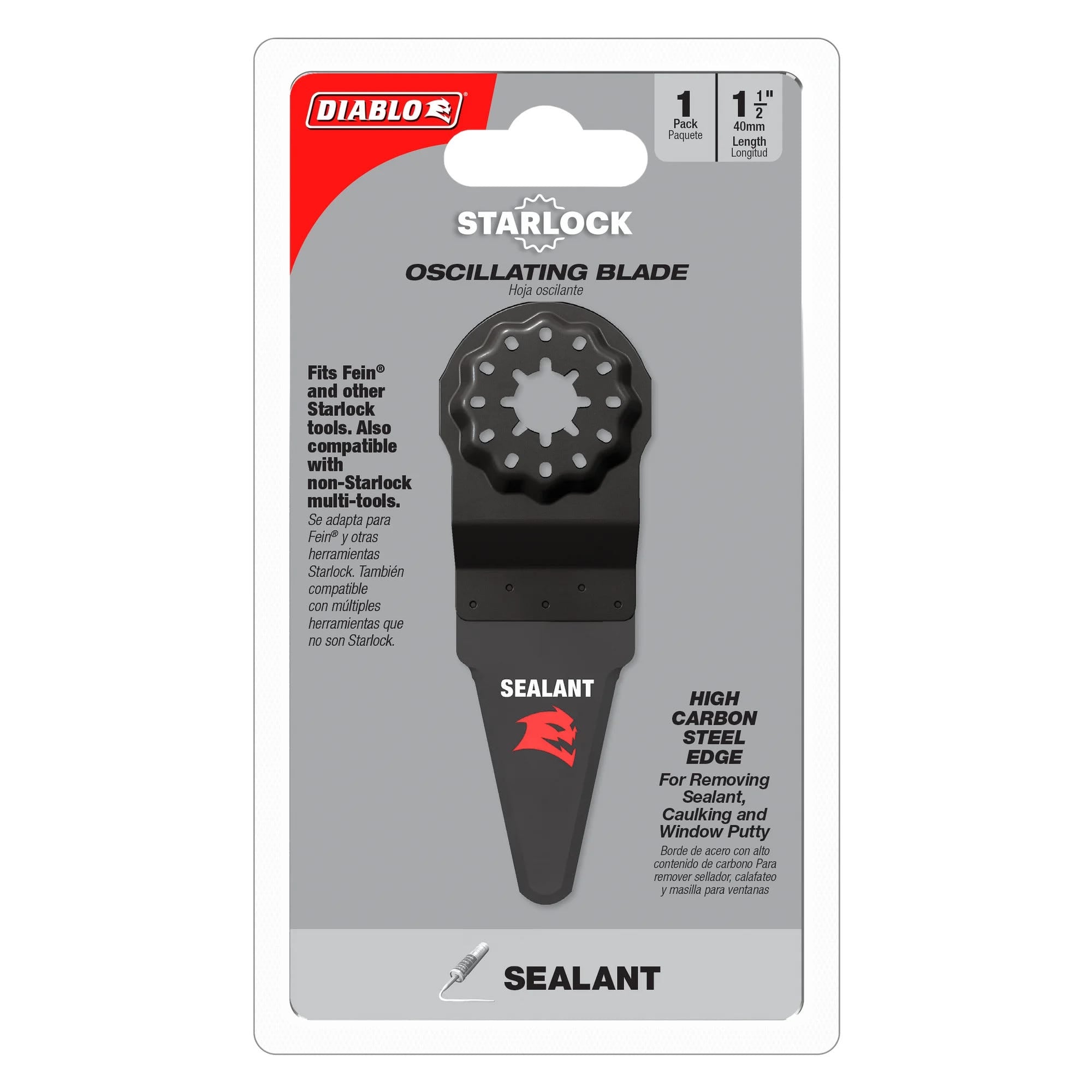 Diablo DOSSEAL 1-1/2 in. Starlock High Carbon Steel Oscillating Blade for Sealant Removal