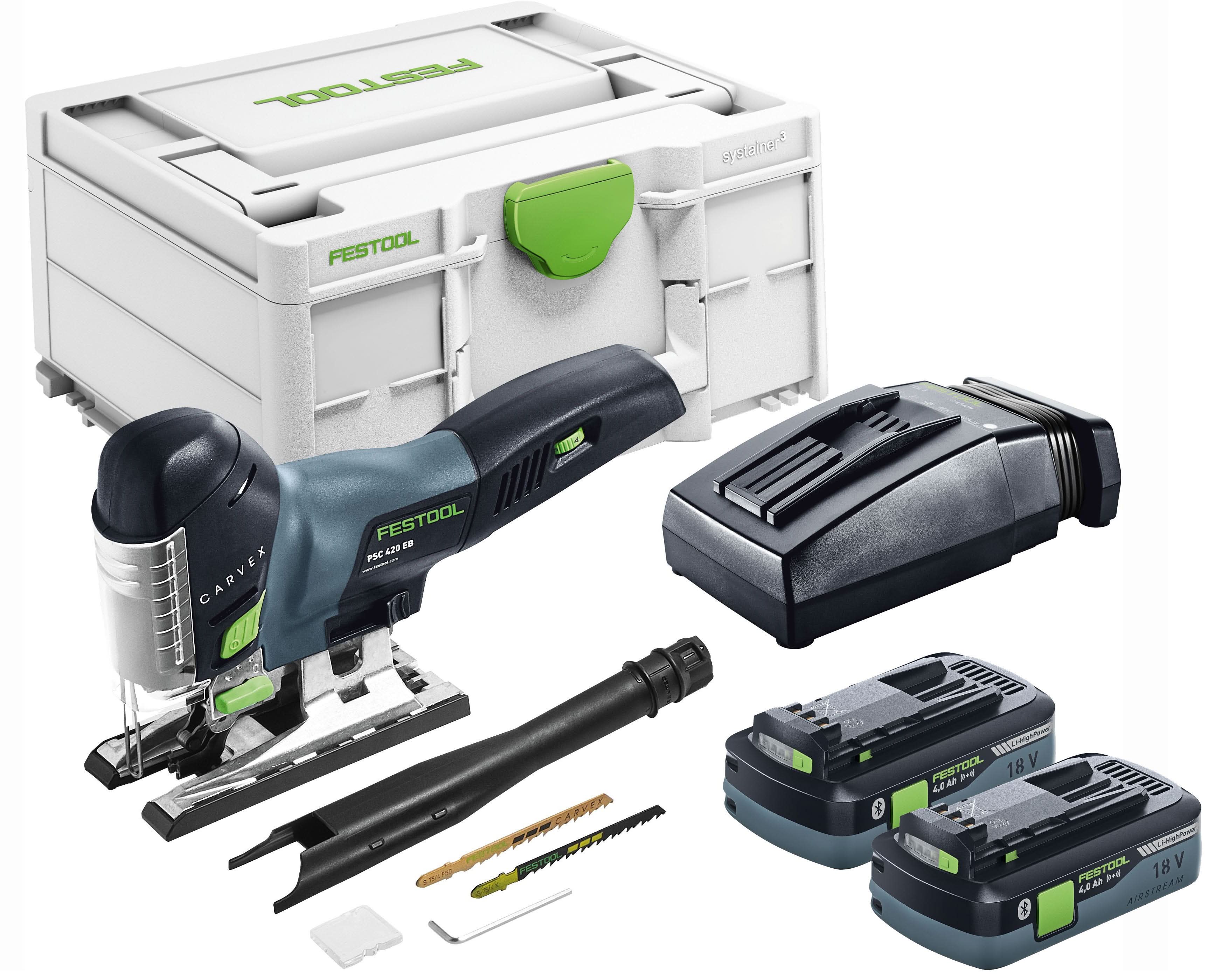 Festool 576527 PSC 420 EB Cordless Carvex Jigsaw Bluetooth 4.0Ah