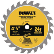 DeWalt DWA412TC-Tooth 4-1/2 in. 24-Tooth Carbide Circular Saw Blade