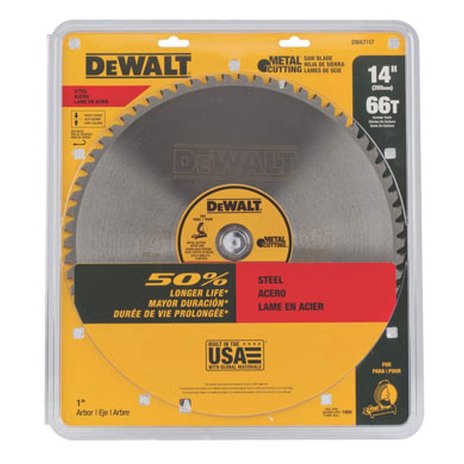DeWalt DWA7747 14 in. 66-Tooth Heavy Gauge Ferrous Metal Cutting Blade, 1 in. Arbor