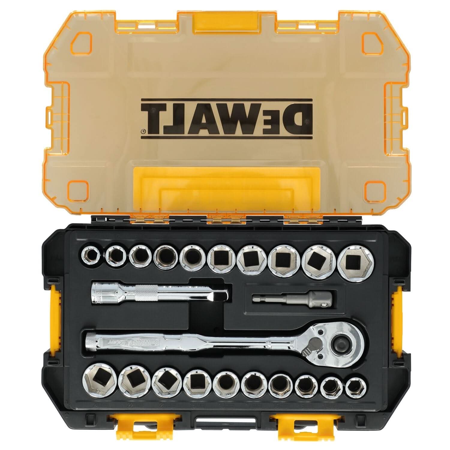 dewalt tackle box DeWalt DWMT45414 TOUGHSERIES 23-Piece TOUGH BOX 1/2 in. Drive Mechanics Tool Set