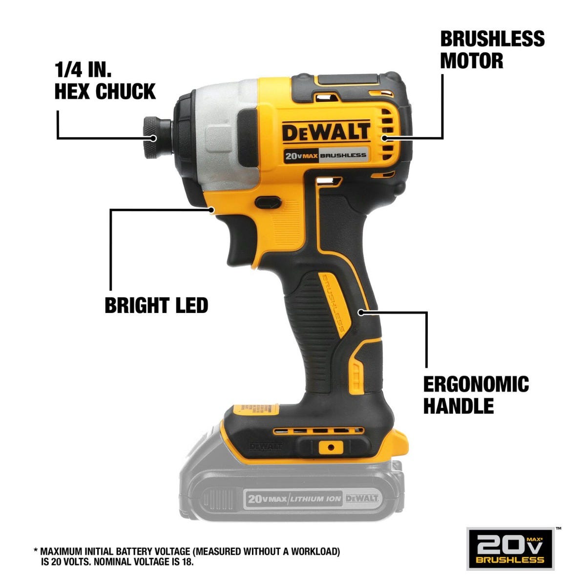 DeWalt DCF787B 20V MAX Brushless Impact Driver, Tool Only