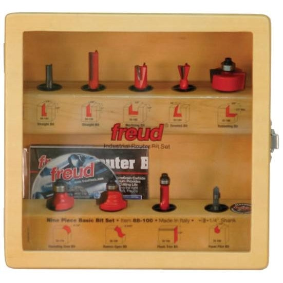 Freud 88-100 9 Piece Basic Router Bit Set (1/4-Inch Shank)