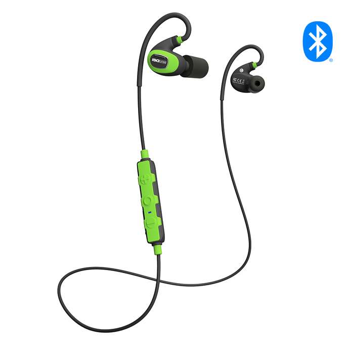 ISOTunes IT-28B PRO 2.0 INDUSTRIAL LISTEN ONLY Bluetooth Earbuds, Safety Green