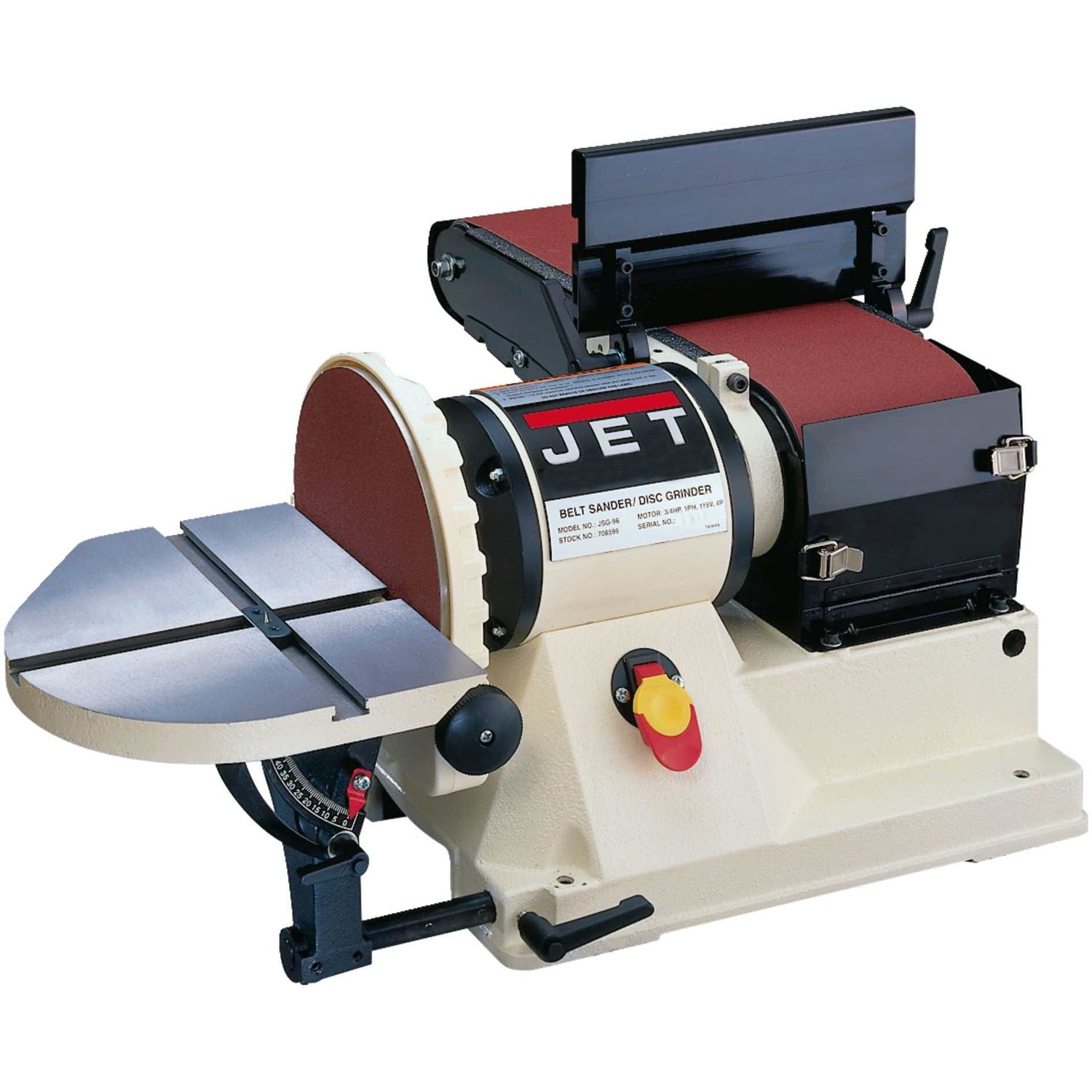 Jet 708595 JSG-96, Benchtop 6" x 48" Belt / 9" Disc Sander, 3/4HP 1Ph, 115V