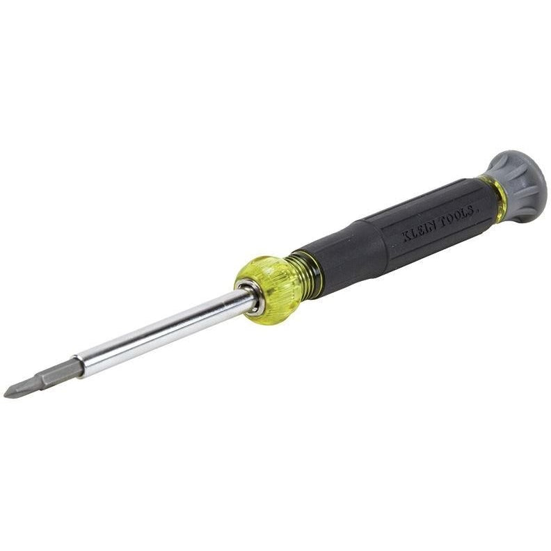 Klein 32581 Multi-Bit Electronics Screwdriver, 4-in-1, Phillips, Slotted Bits
