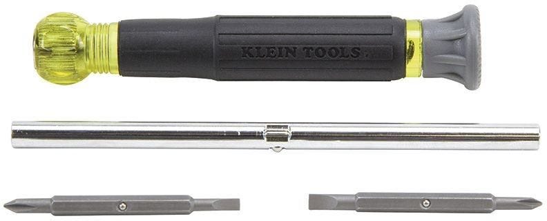 Klein 32581 Multi-Bit Electronics Screwdriver, 4-in-1, Phillips, Slotted Bits