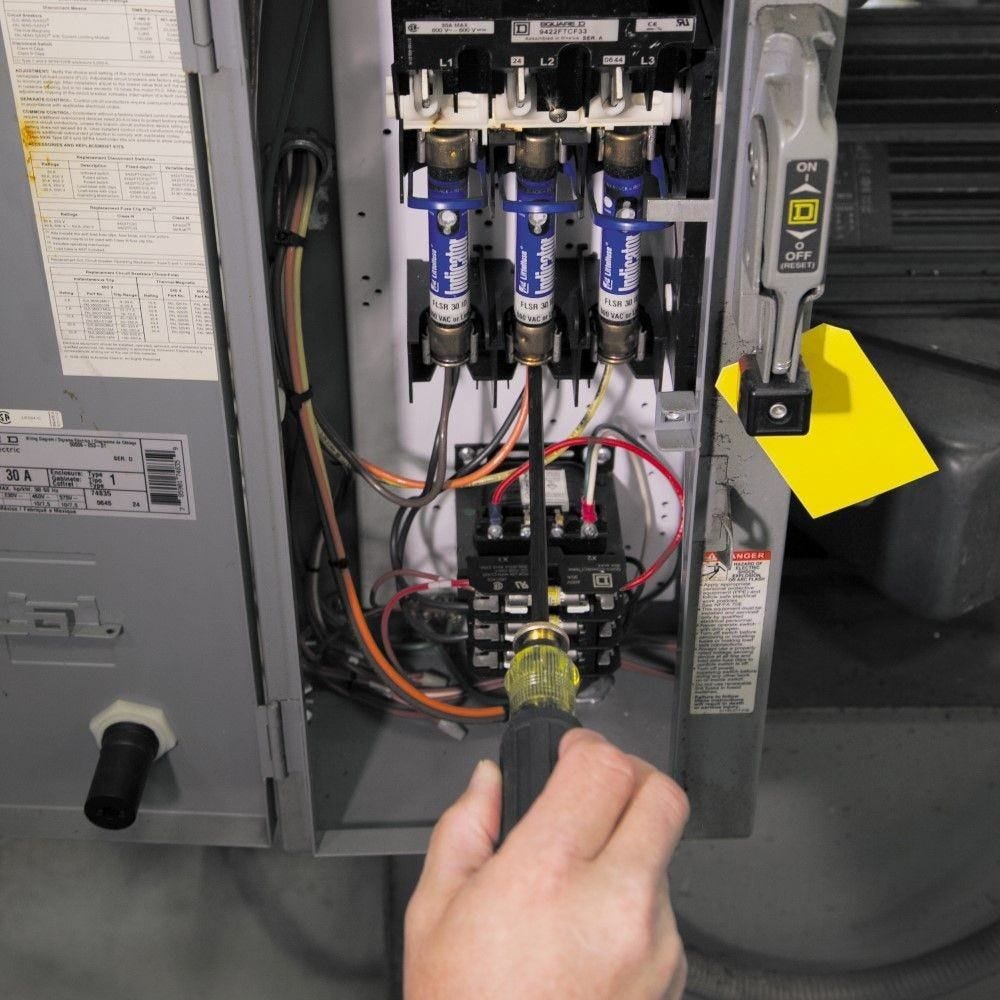 Klein 32751 Adjustable Screwdriver, #2 Phillips, 1/4-Inch Slotted